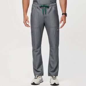 Figs Men's 'Cairo' Cargo Scrub Pants in 'Graphite' Gray/Green Size Large